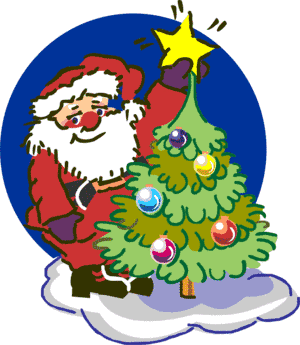 Baum mit Weihnachtsmann